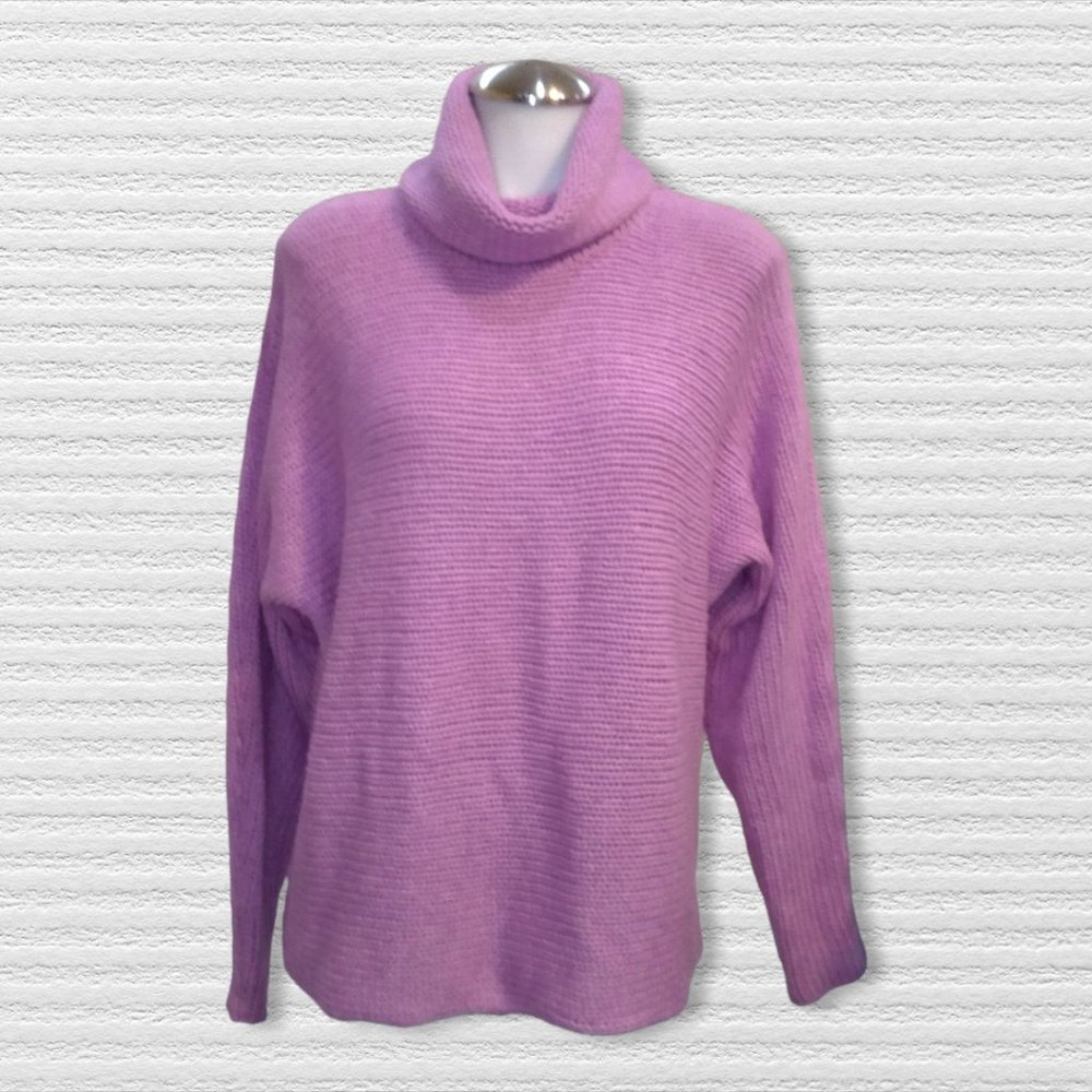 LAUREN RALPH LAUREN Anatolio Dolman Funnel neck Hi-Low Sweater Purple Size Large